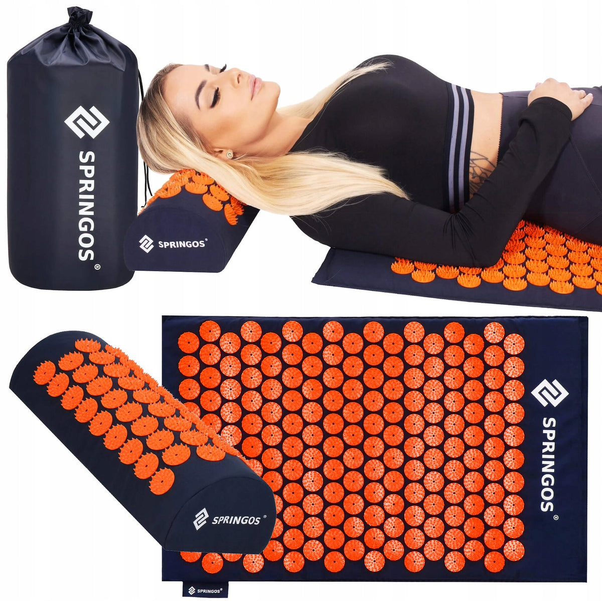 HEALTH ACUPRESSURE MAT WITH SPIKES STIMULATING CIRCULATION PILLOW MASSAGE