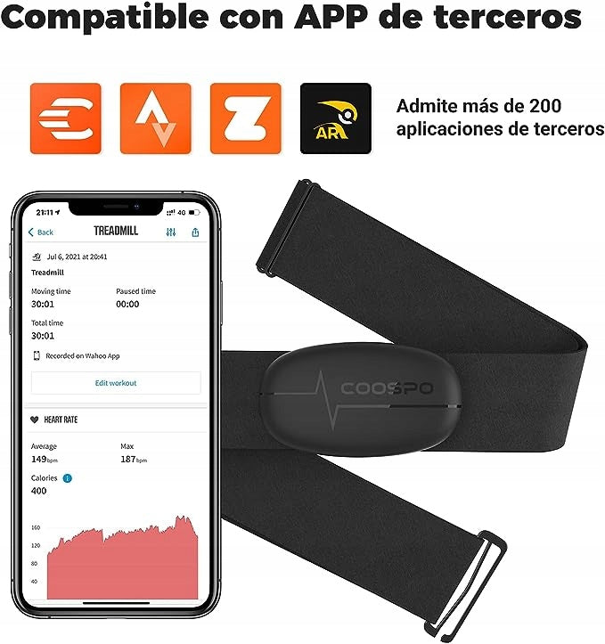 HEART RATE MONITOR COOSPO H6 Chest strap BLUETOOTH BLACK heart rate sensor workout Packaging status original
