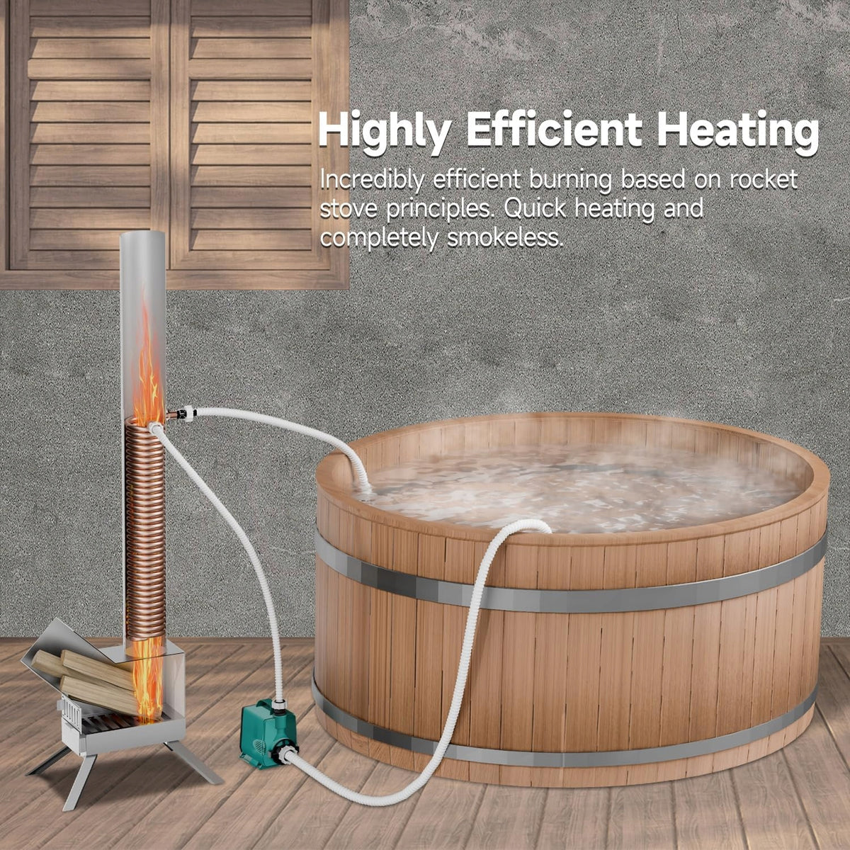 HEAT PUMP FOR JACUZZI, WOOD-BURNING POOL WITH TITANIUM SPIRAL EFFICIENT Packaging status original