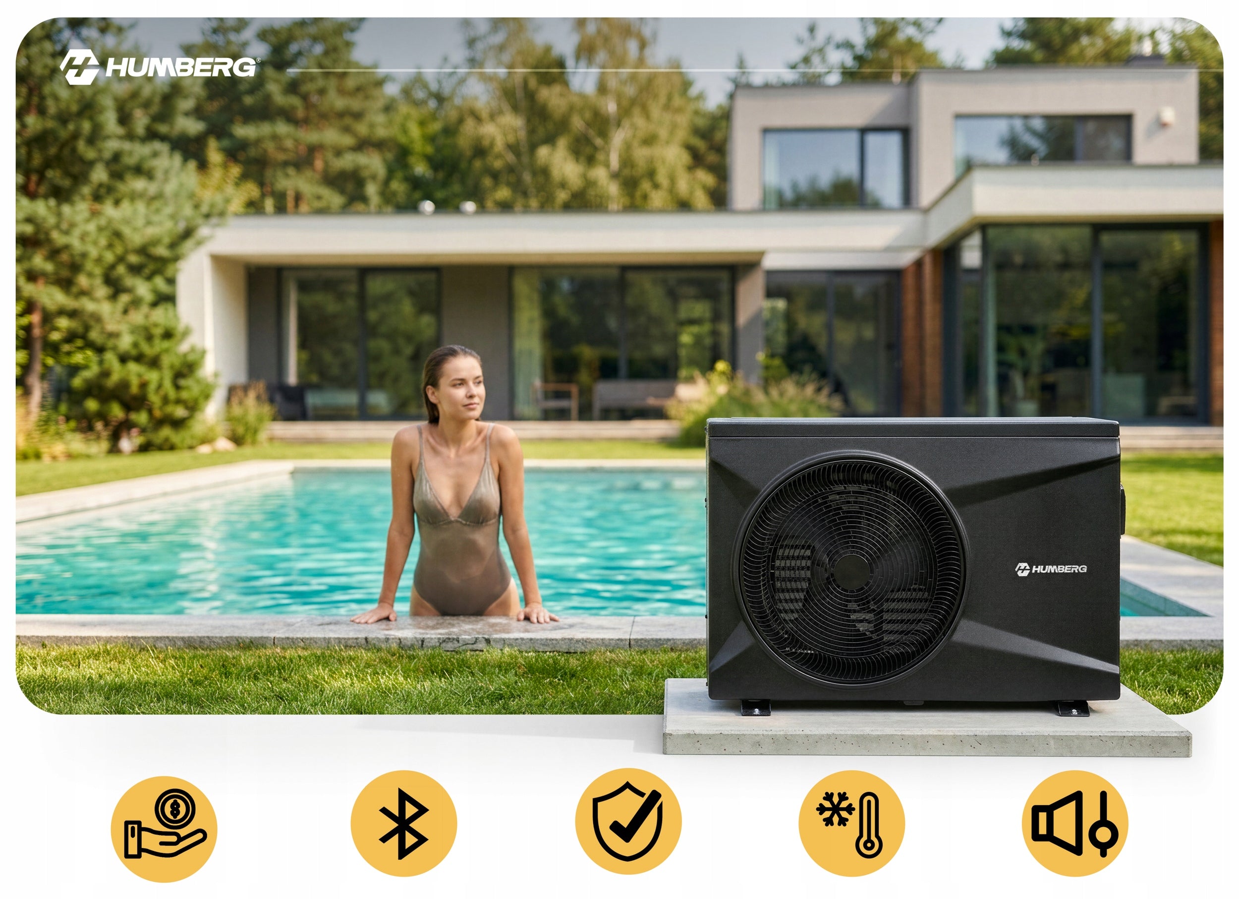 HEAT PUMP for swimming pool Inverter water heater 10 kW HUMBERG + Bypass EAN (GTIN) 5903890633080
