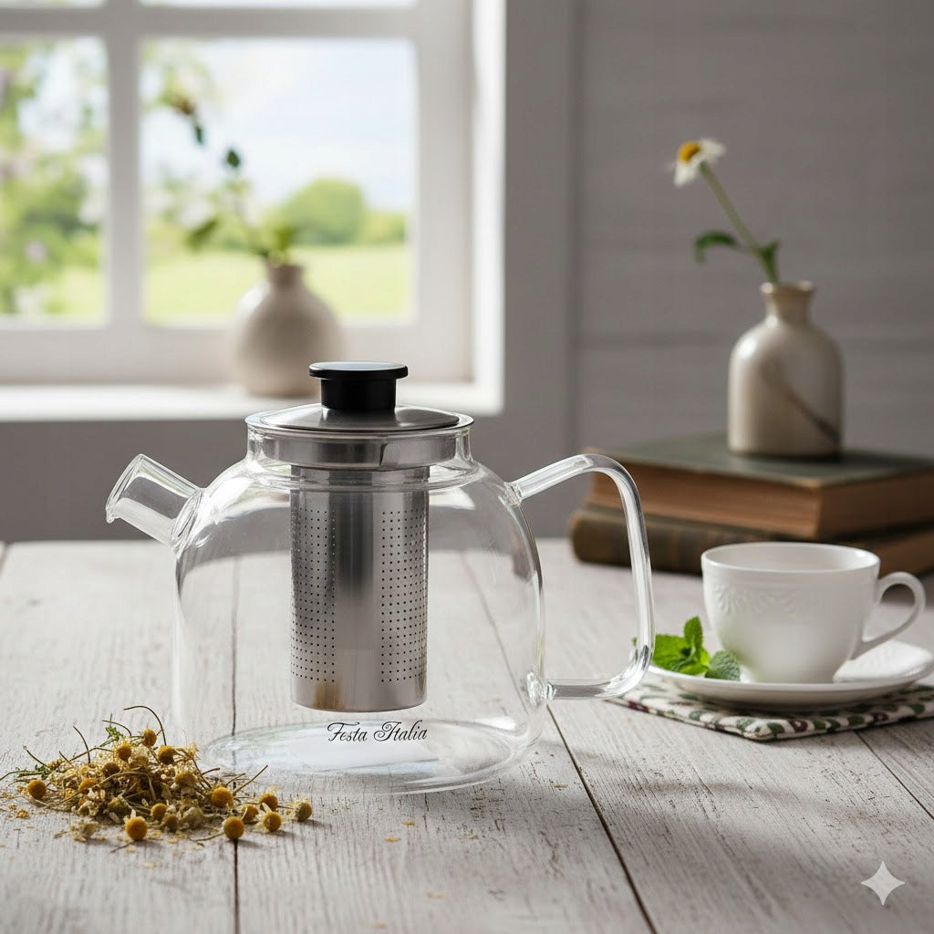 HEAT RESISTANT GLASS JUG WITH STEEL TEA GAS INFUSER 1,3 L Manufacturer code 5905155025012