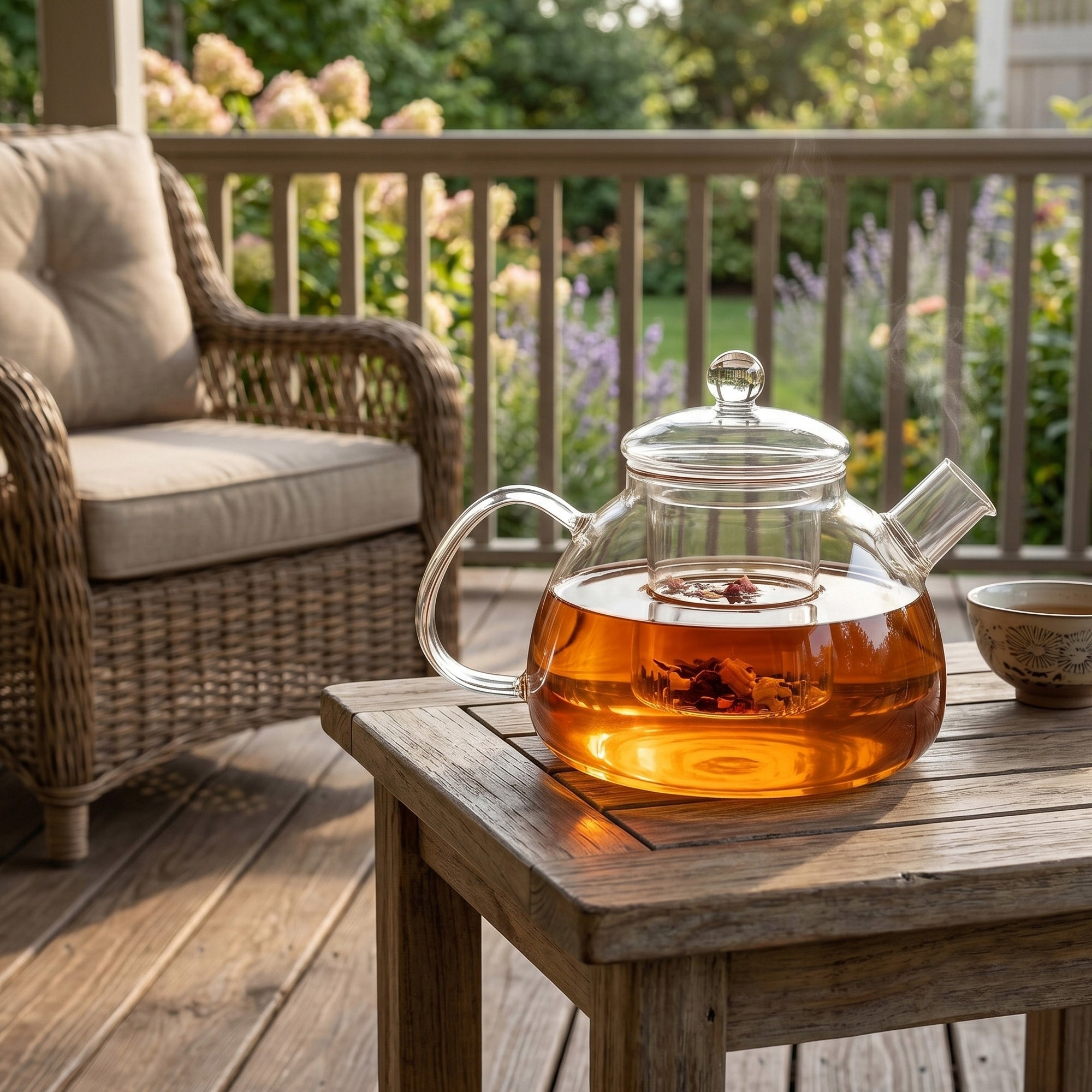HEAT RESISTANT GLASS JUG WITH TEA INFUSER HERBS 1,3L 1300 ml LARGE Packaging status original