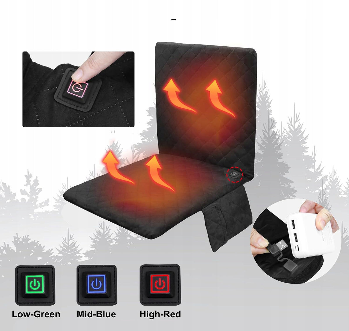 HEATED CUSHION SEAT COVER ARMCHAIR HEATING MATUSB Brand no brand