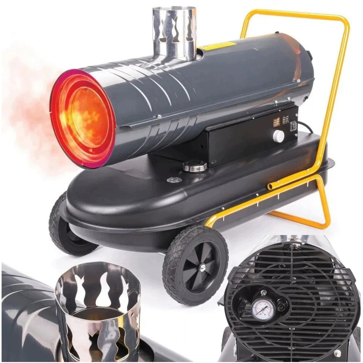 HEATER APRON WITH DIESEL OIL CHIMNEY 30KW LCD THERMOSTAT