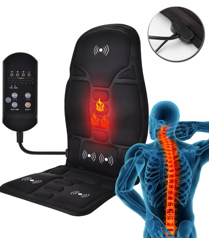 HEATING MASSAGE MAT WITH REMOTE CONTROL FOR CAR HOME MASSAGER BACK PAIN