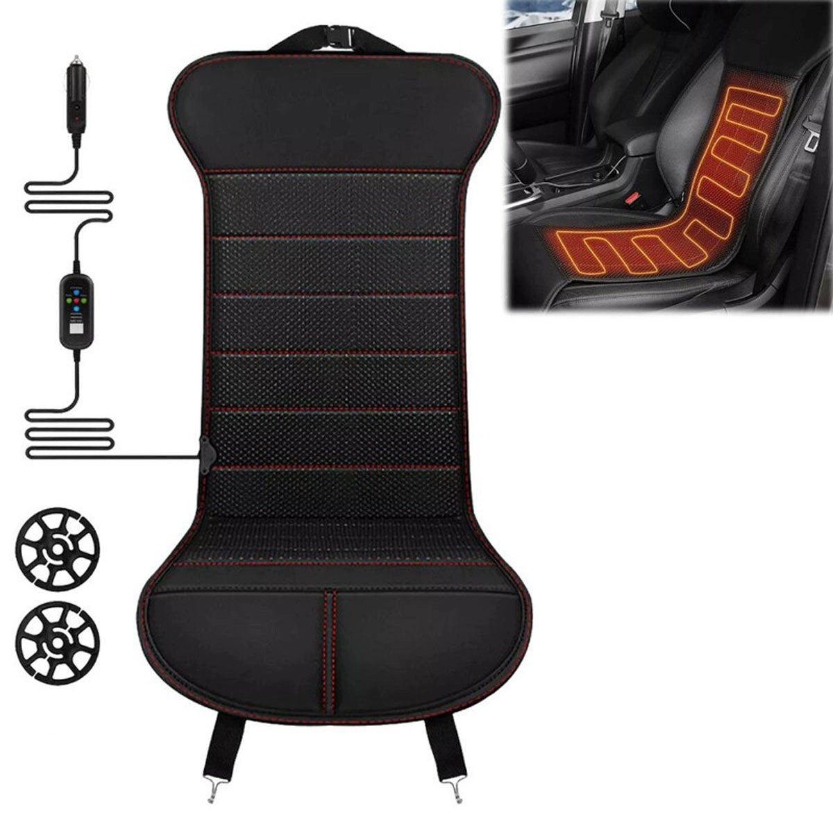 HEATING MAT FOR CAR MASSAGING SEAT CUSHION MASSAGE WITH REMOTE CONTROL