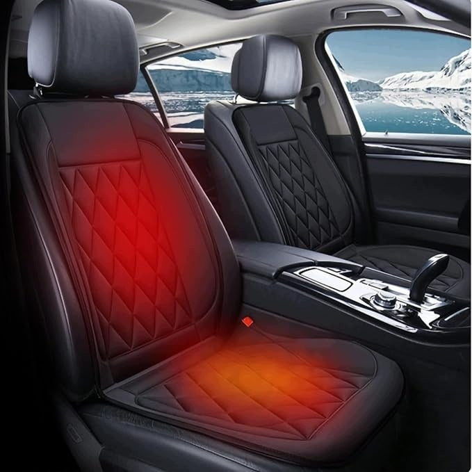 HEATING MAT FOR CAR SEAT HEATED SEAT 12V BLACK Batteries included no