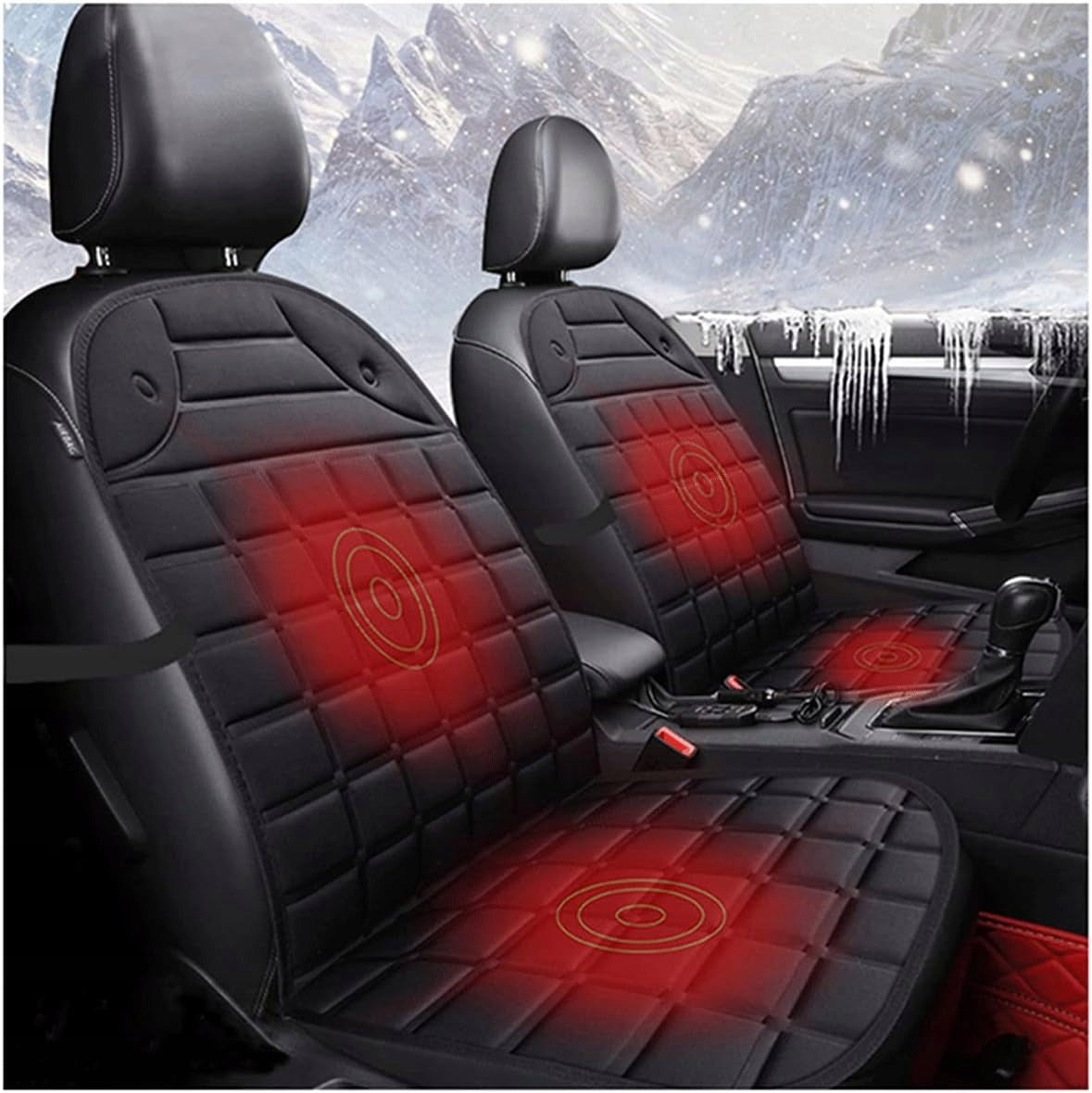 HEATING MAT WINTER CAR SEAT BLACK NON-SLIP Product weight with unit packaging 0.369 kg