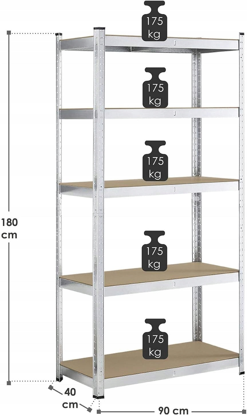 HEAVY Metal GARAGE STORAGE Rack For BASEMENT 180x92x46cm 1325kg EAN (GTIN) 5903855088566