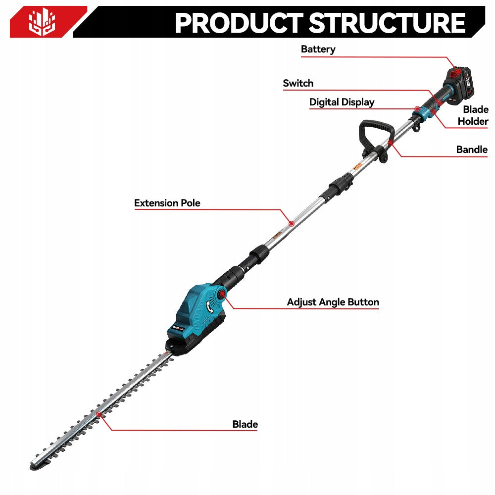 HEDGE TRIMMER BOOM ELECTRIC CORDLESS 270CM 2AKU Manufacturer code sku007681_2