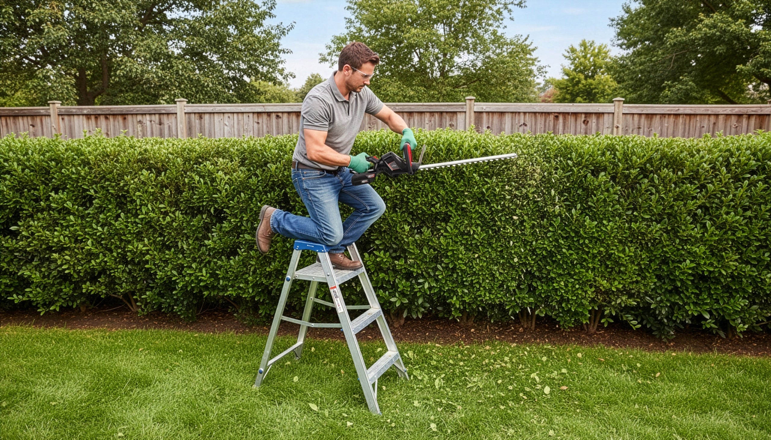 HEDGE TRIMMER CORDLESS TRIMMING SHRUBS 55CM STRONG 40V Working length 45 cm
