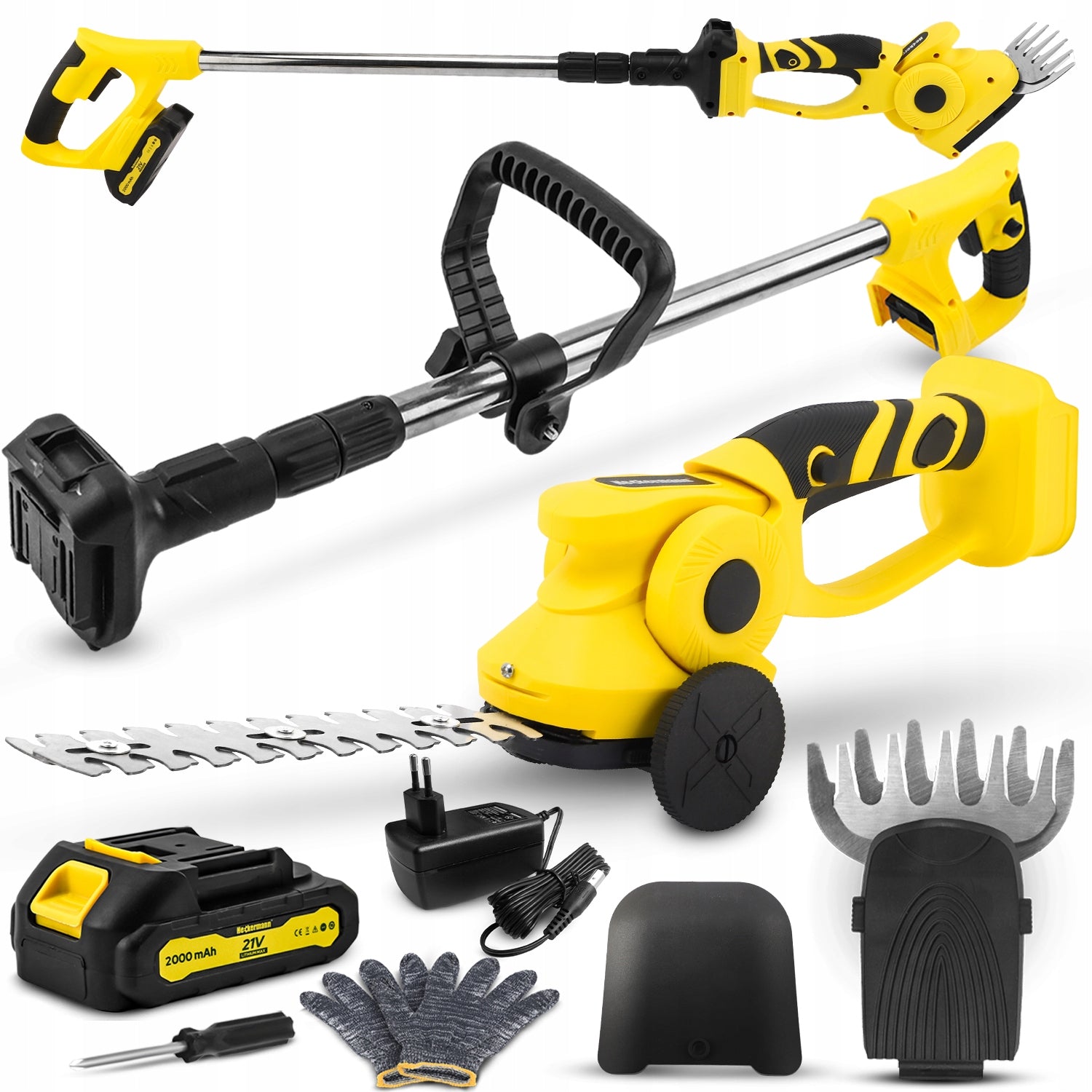 HEDGE TRIMMER ON BOOM 140CM CORDLESS PRUNING SHEAR 2000mAh 21V