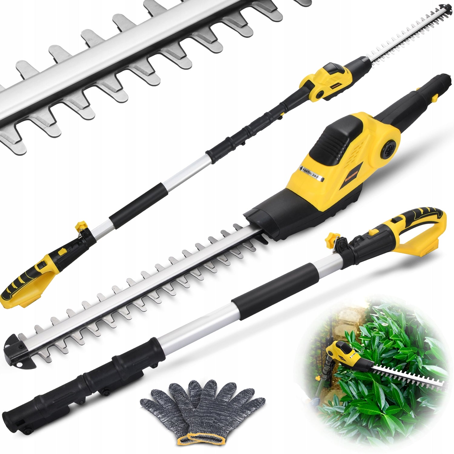 HEDGE TRIMMER ON BOOM 240CM CORDLESS GARDEN PRUNER 20V
