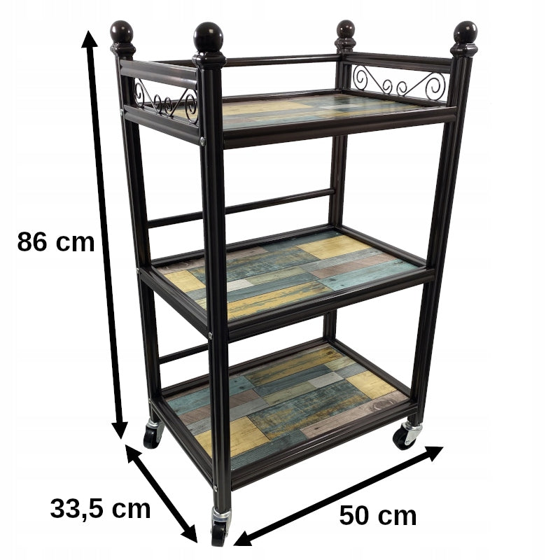 HELPER COSMETIC TABLE HAIRDRESSER BARBER TROLLEY FOR LIVING ROOM 3SHELVES OLD Brand Fantoma