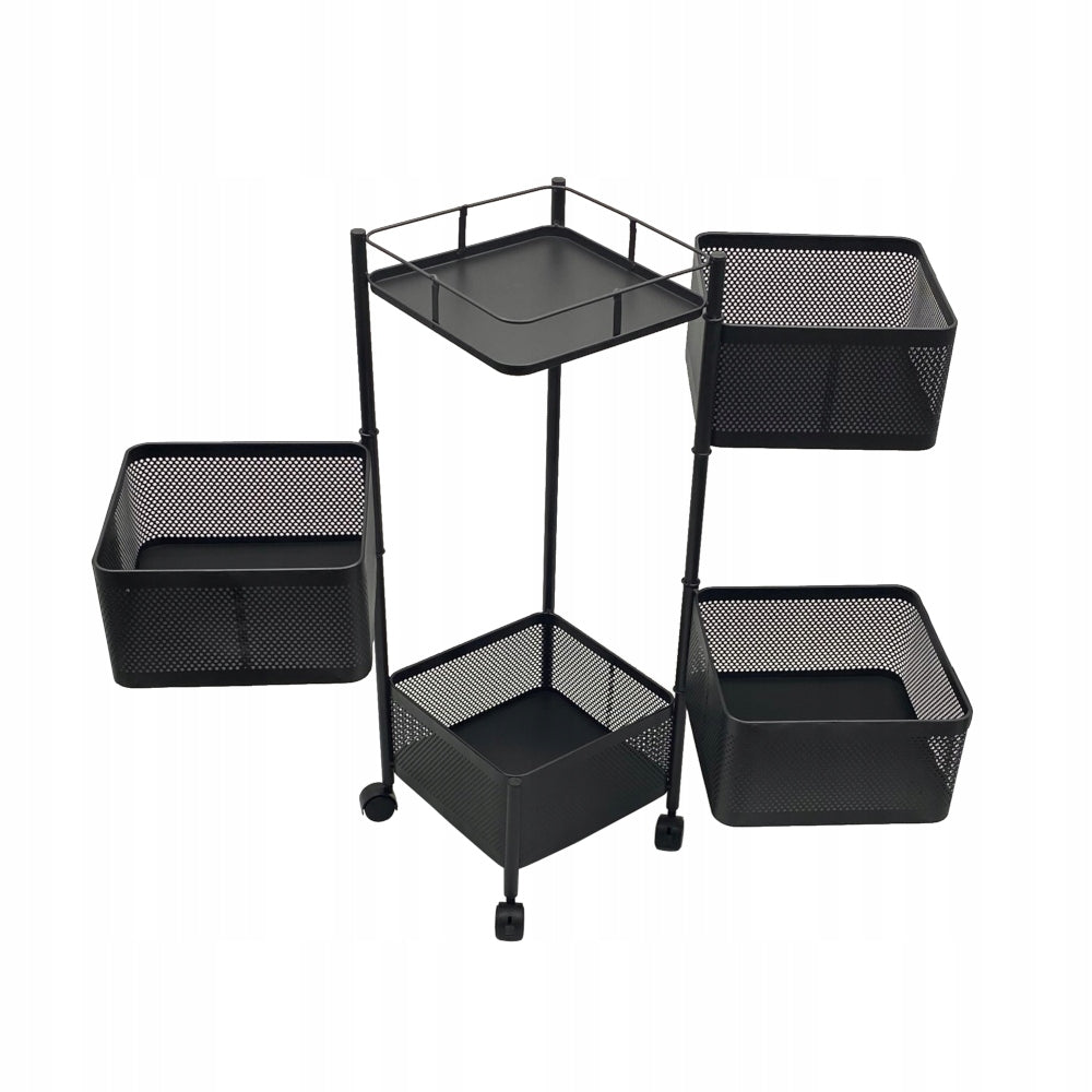 HELPER COSMETIC TABLE HAIRDRESSER CABINET ON WHEELS 4SHELVES METAL TOWER Manufacturer code FNB-MP07B