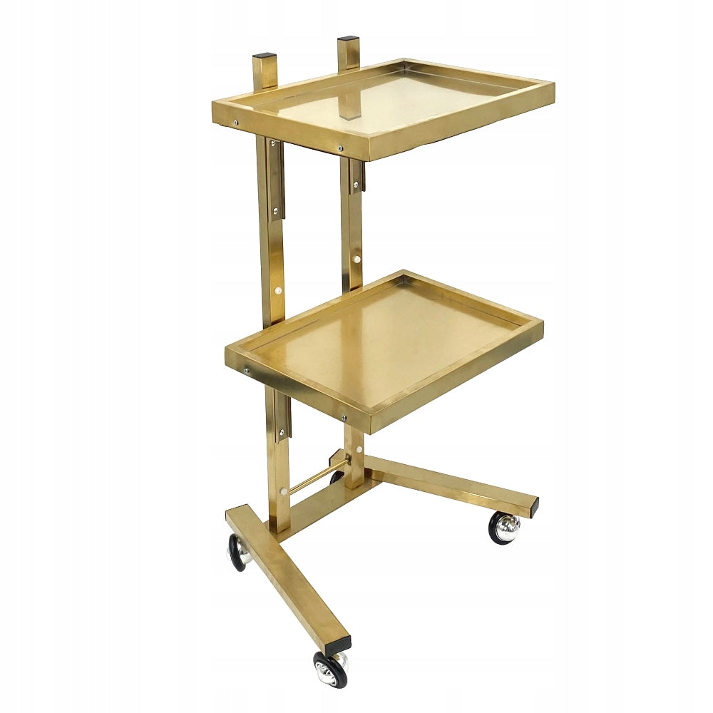 HELPER COSMETIC TABLE HAIRDRESSER TROLLEY FOR SALON SHELVES PREMIUM GOLD