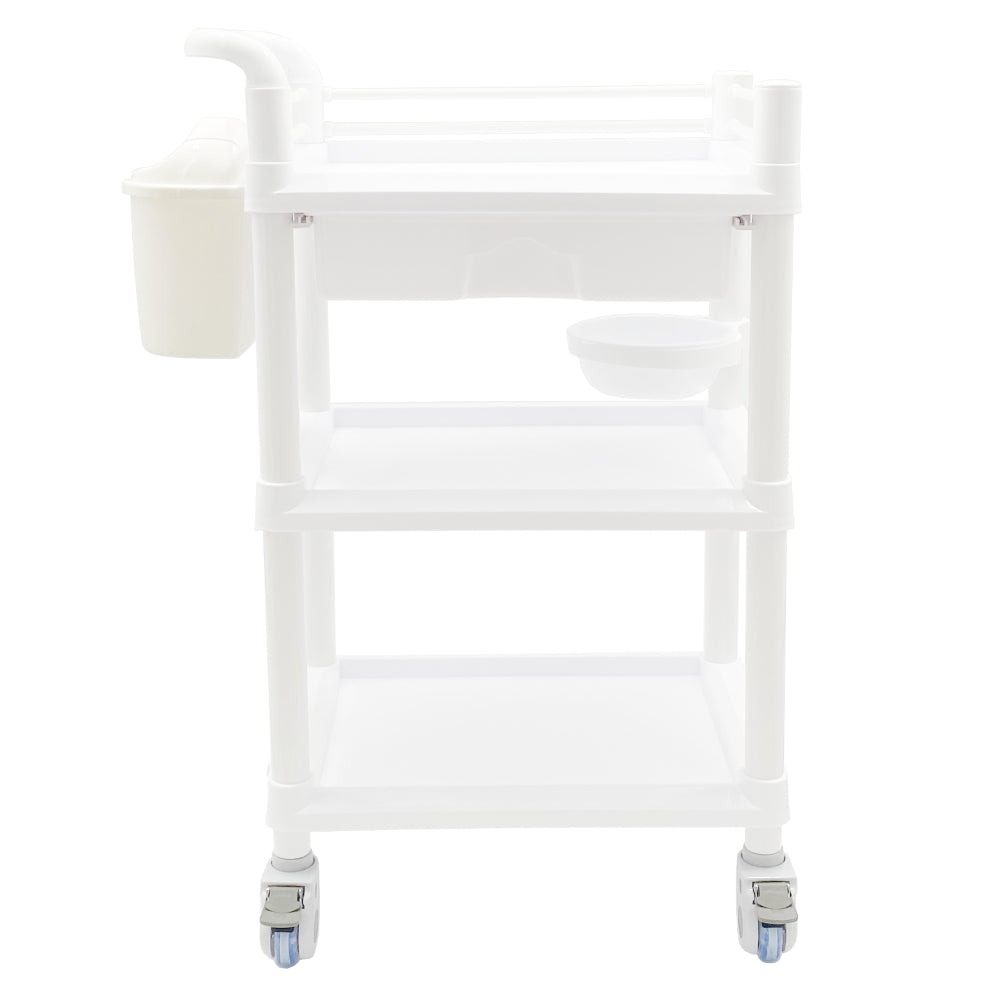 HELPER COSMETIC TABLE HAIRDRESSER TROLLEY FOR SPA SALON BOOKCASE 3 SHELVES W1 Color white