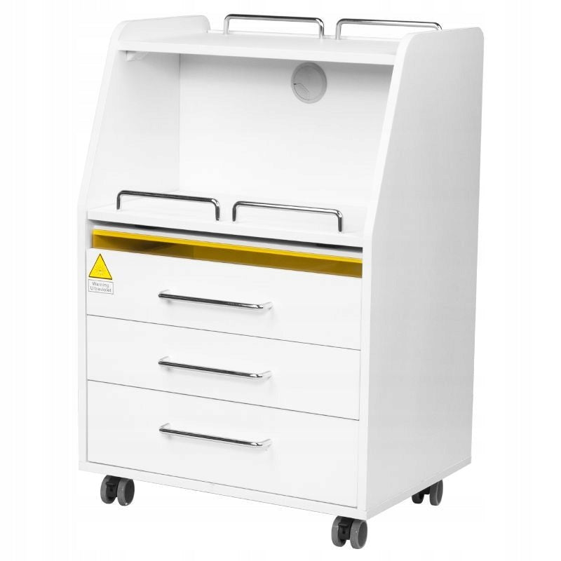 HELPER PODIATRY TROLLEY COSMETIC WHITE CABINET WITH DRAWERS WHEELS Brand Activ