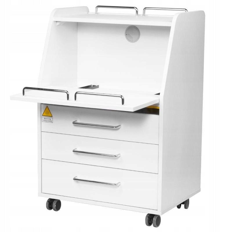 HELPER PODIATRY TROLLEY COSMETIC WHITE CABINET WITH DRAWERS WHEELS Furniture depth 123 cm