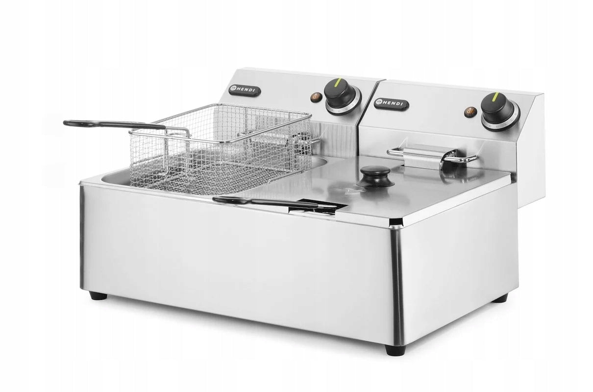 HENDI Electric fryer 2-chamber adjustable 12 L, 2x 3,3 kW Packaging status original