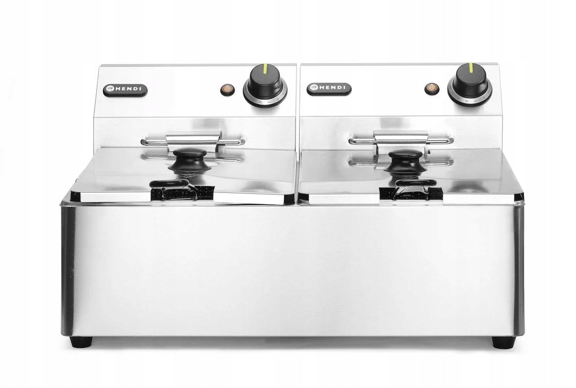 HENDI Electric fryer 2-chamber adjustable 12 L, 2x 3,3 kW