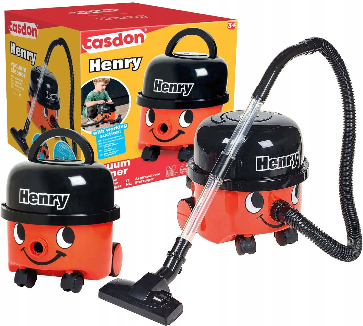HENRY VACUUM CLEANER FOR CHILDREN RED SUCTION FUNCTION CASDON