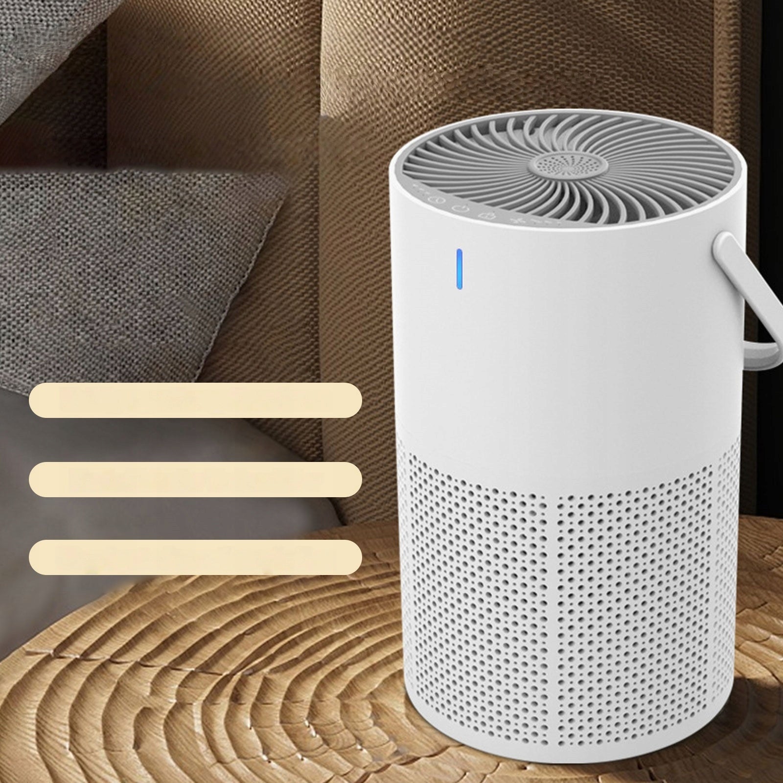 HEPA Filter Air Purifier 360° Dual Channel Night Light Bedroom Use White Medical device no