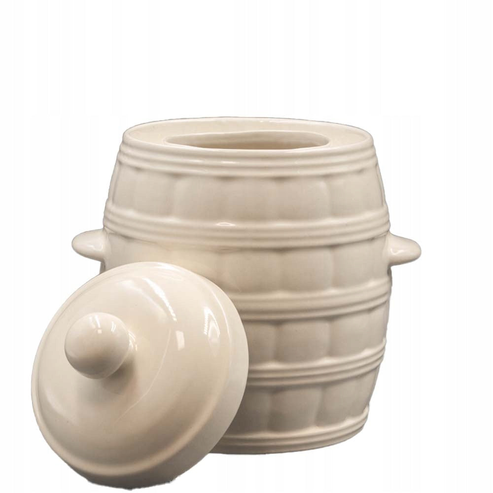 HERMETIC BARREL WITH FLANGE AND LID 5L CREAM Brand Krystynka