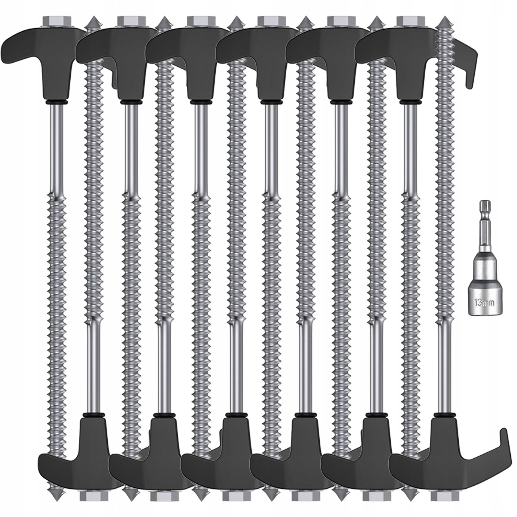 HERRING TENT PINS SCREWED 25cm 12pcs Metal Set