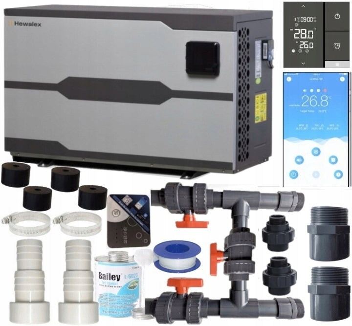 HEWALEX PCWBi 17,8 kW kw-B HEAT PUMP FOR POOL 17,8kw + BAJPAS Bypass