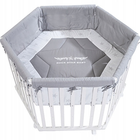 HEXAGONAL PLAYPEN FOR CHILDREN ROBA COT ON WHEELS 121 x 106 x 72 CM