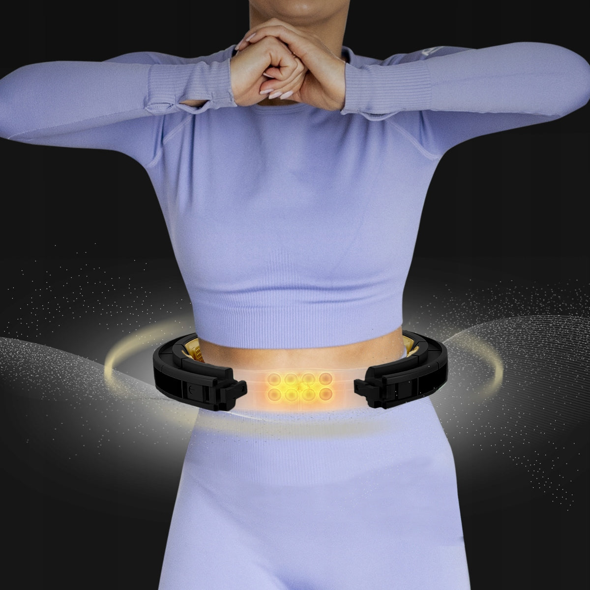 HHM13 NEW HULA HOOP BLACK/GOLD WITH MAGNETS AND WEIGHT + COUNTER HMS Diameter 40 cm