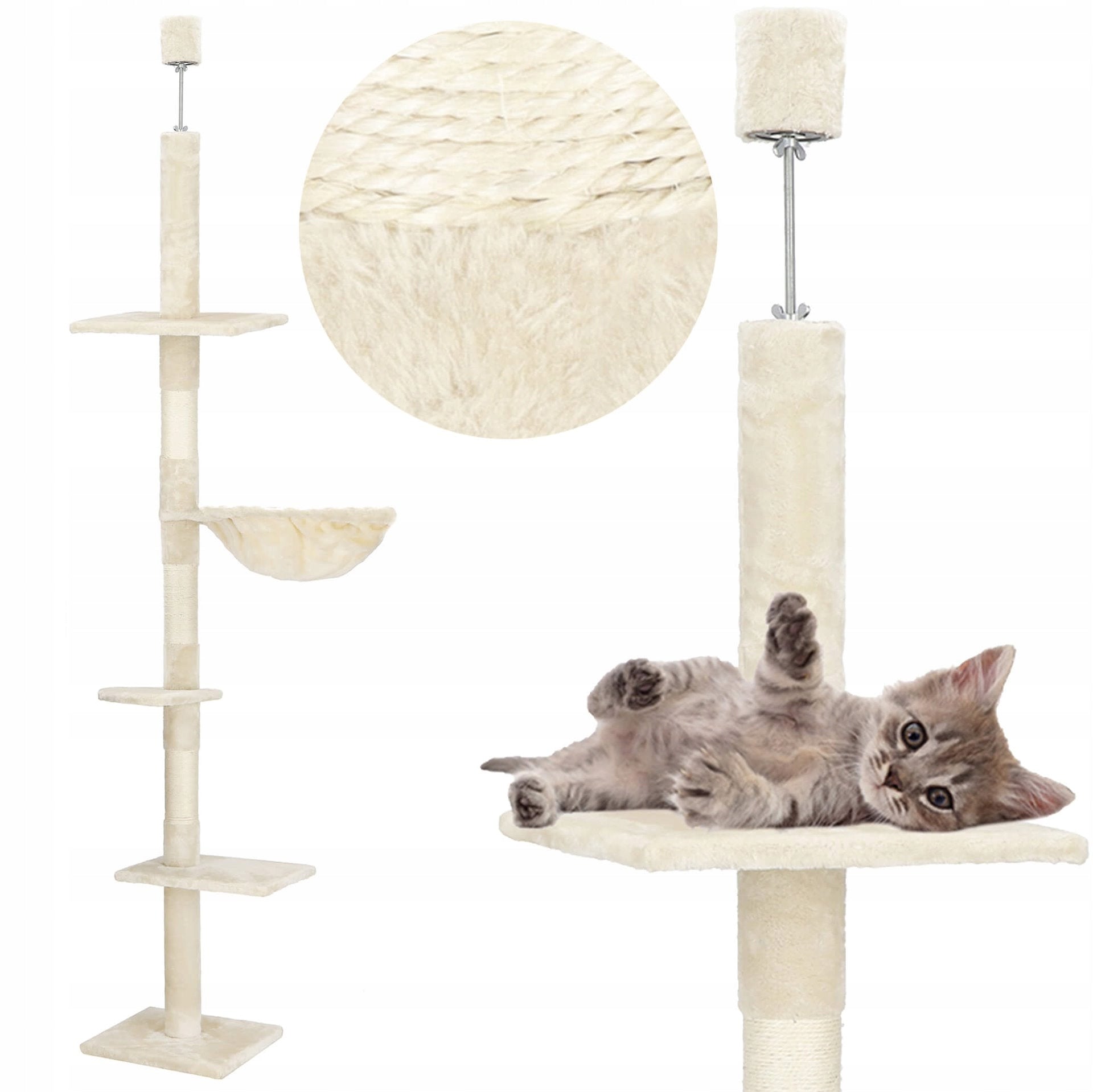 HIGH CAT SCRATCHING POST LARGE SCRATCHING POST CEILING TOWER 240-265 cm Trade name PA1052 DRAPAK DLA KOTA WIELOPOZIOMOWY
