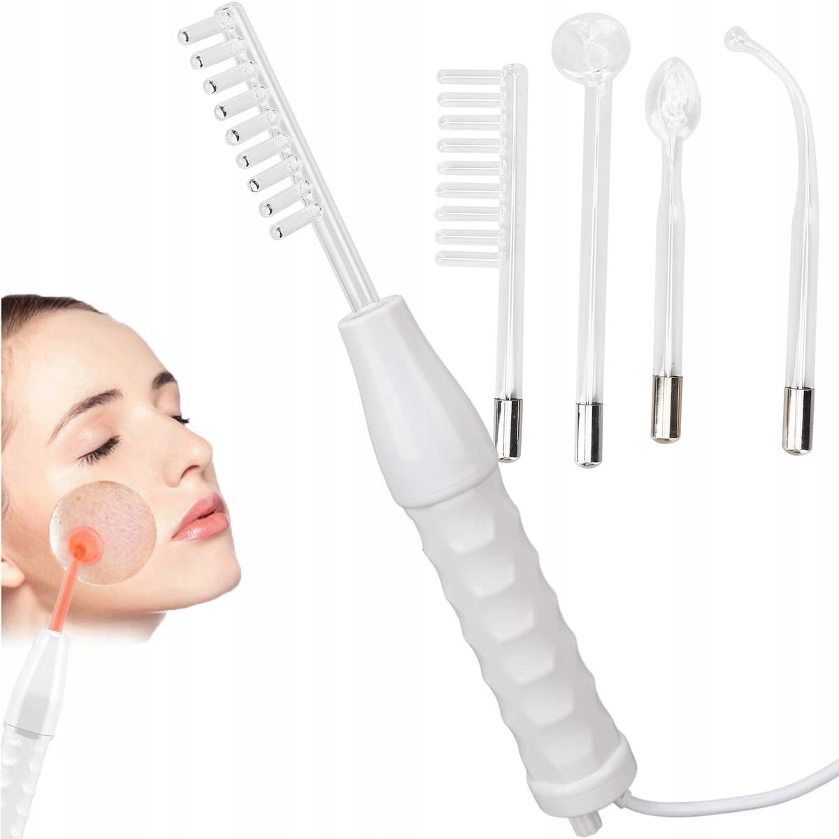HIGH FREQUENCY FACIAL DEVICE FOR IMPROVING THE SKIN