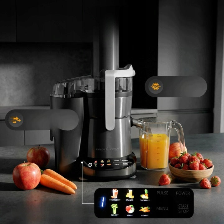 HIGH SPEED JUICER FOR FRUIT AND VEGETABLES 1000W 85MM 6 SPEEDS Packaging status original