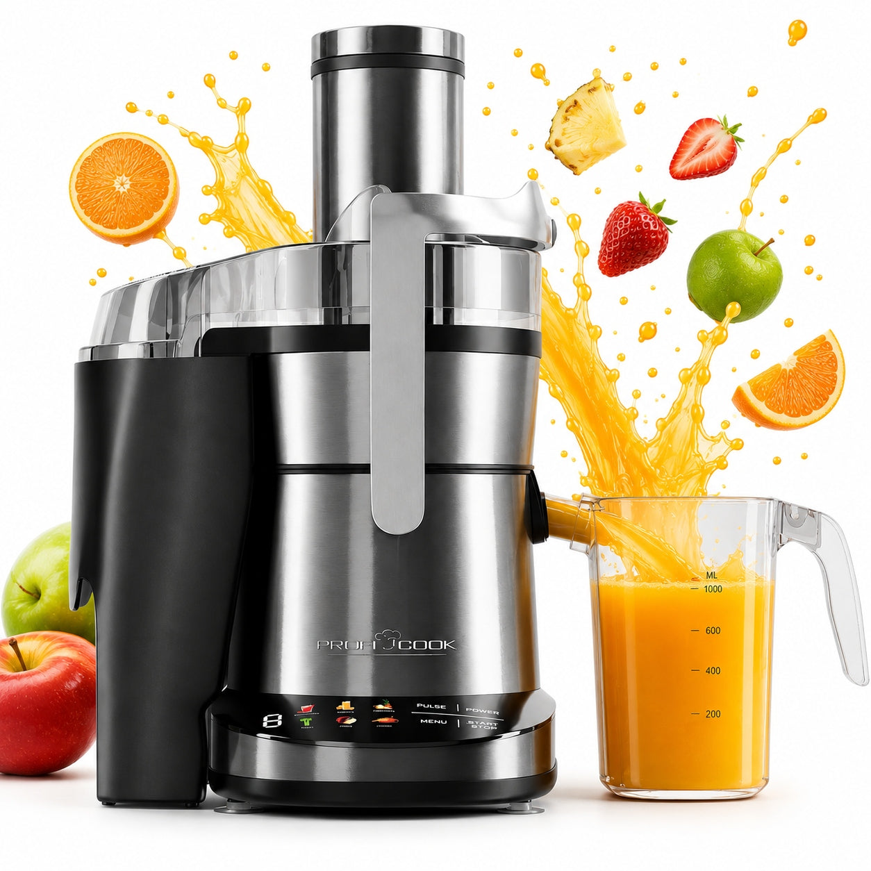 HIGH SPEED JUICER FOR FRUIT AND VEGETABLES 1000W 85MM 6 SPEEDS