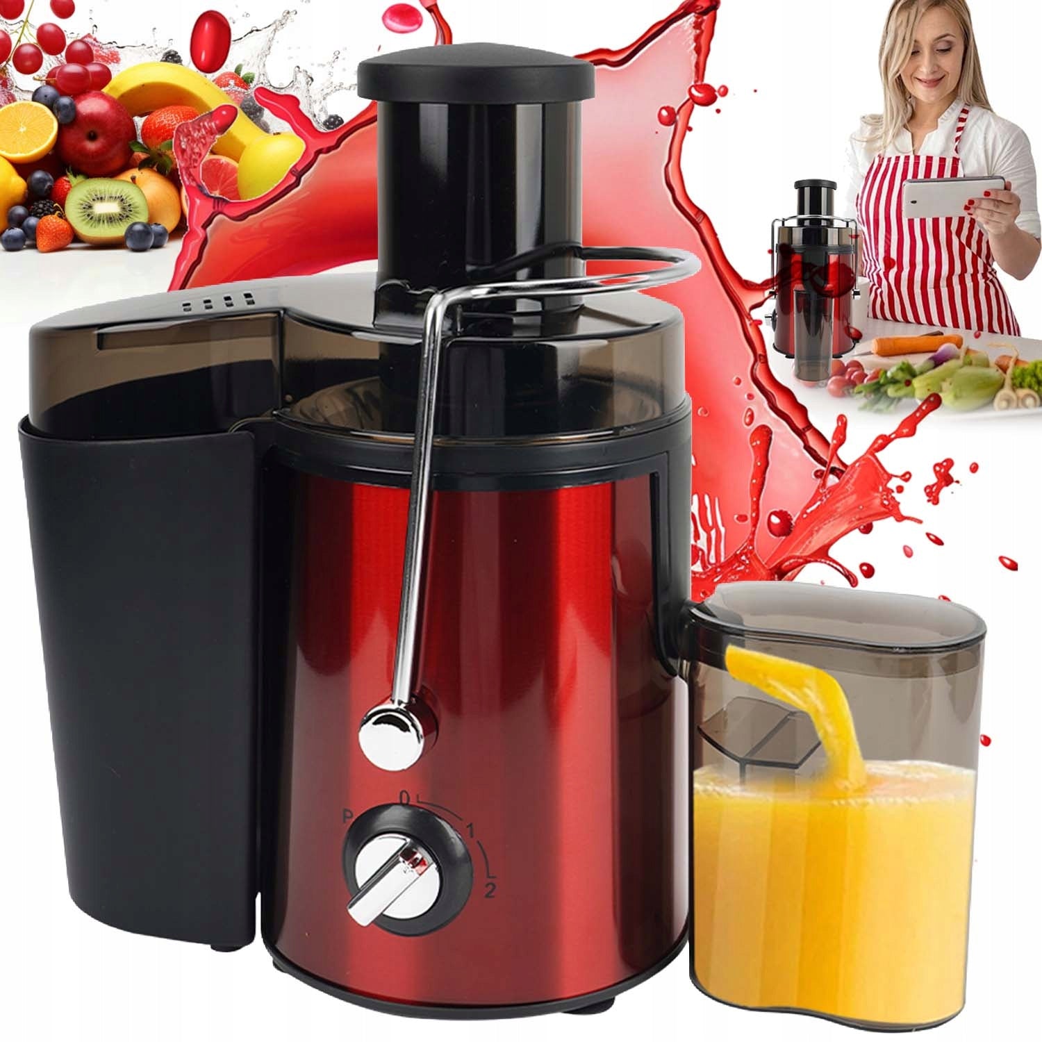 HIGH SPEED JUICER FOR FRUIT AND VEGETABLES ELECTRIC STRONG 1000W