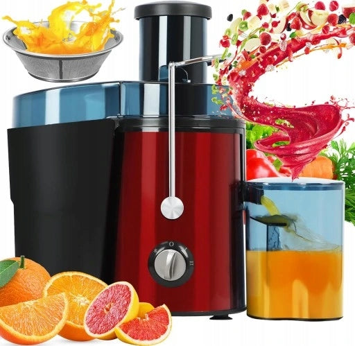 HIGH SPEED JUICER KERCH FRUIT VEGETABLE HOLE 70MM Red