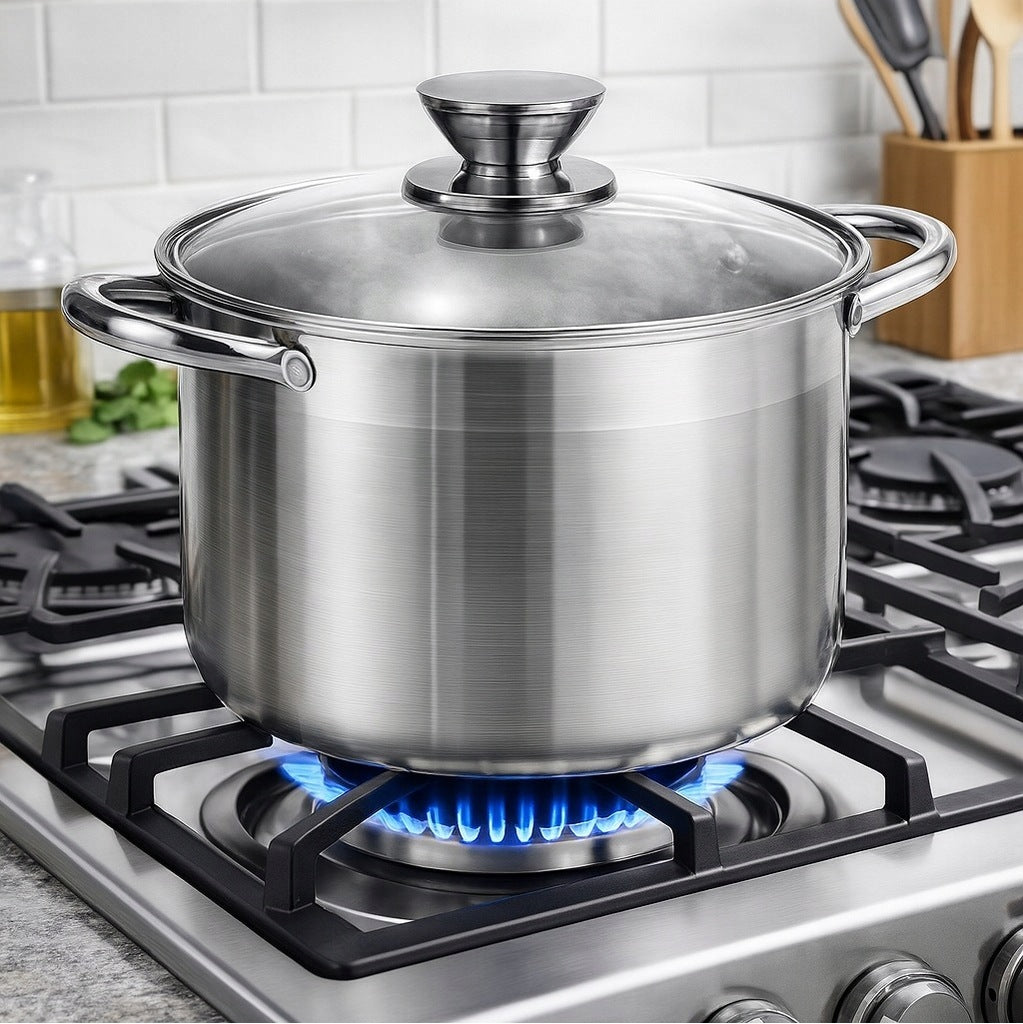 HIGH TRADITIONAL POT WITH GLASS LID GAS INDUCTION 15 L Packaging status original