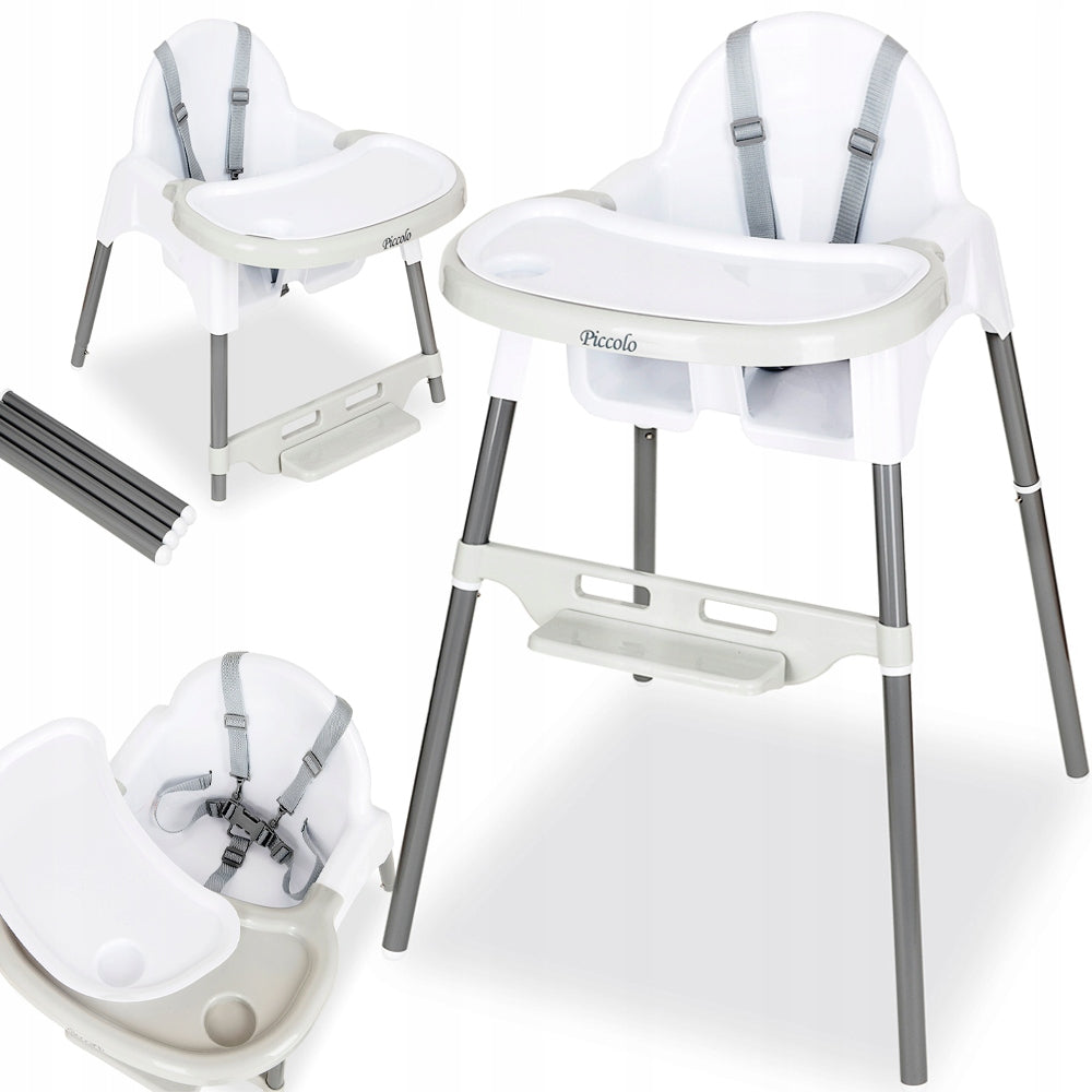 HIGHCHAIR ADJUSTABLE TABLE WITH TRAY STRAPS AND FOOTREST ATTESTATION