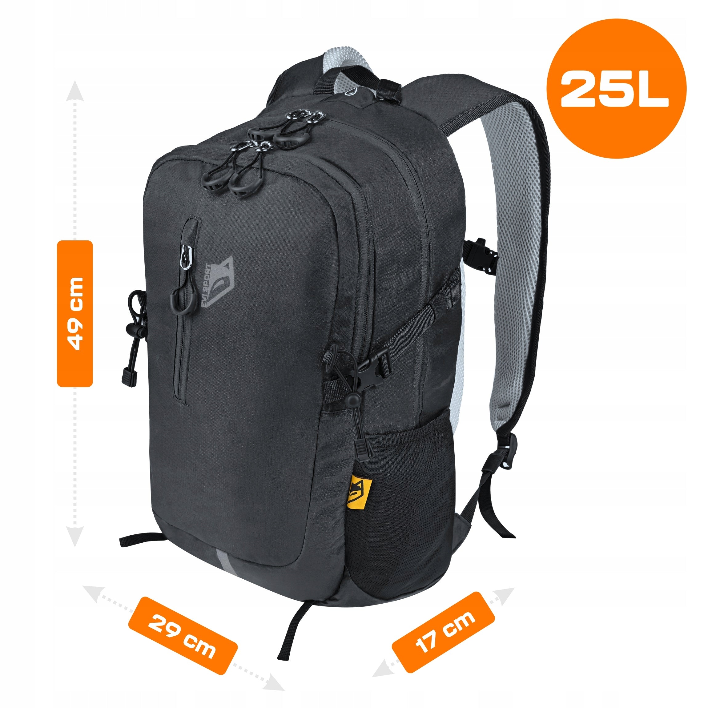 HIKING BACKPACK TREKKING MOUNTAIN 25L MEN'S WOMEN'S STRONG IN THE MOUNTAINS BLACK Packaging status original