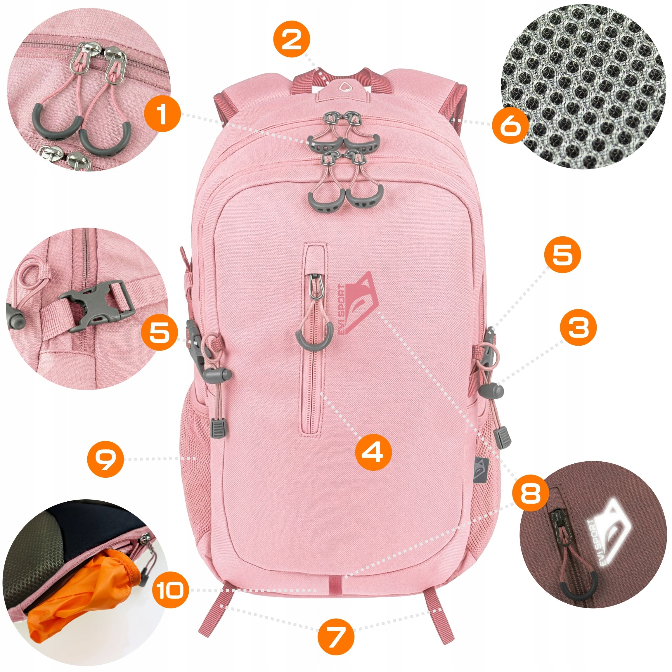 HIKING BACKPACK TREKKING MOUNTAIN 25L WOMEN'S STRONG COVER LIGHT PINK Manufacturer code SHP-1136