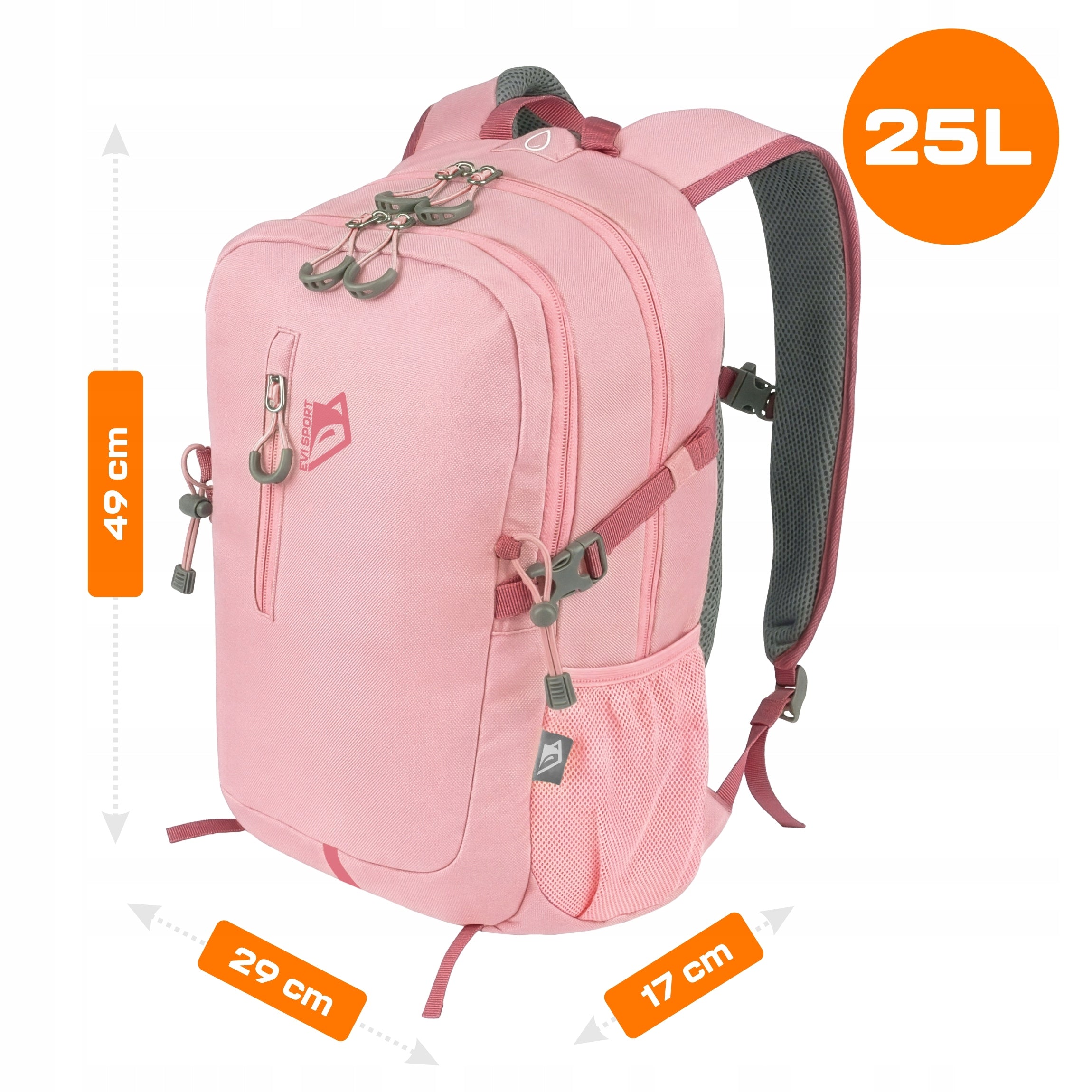 HIKING BACKPACK TREKKING MOUNTAIN 25L WOMEN'S STRONG COVER LIGHT PINK Packaging status original