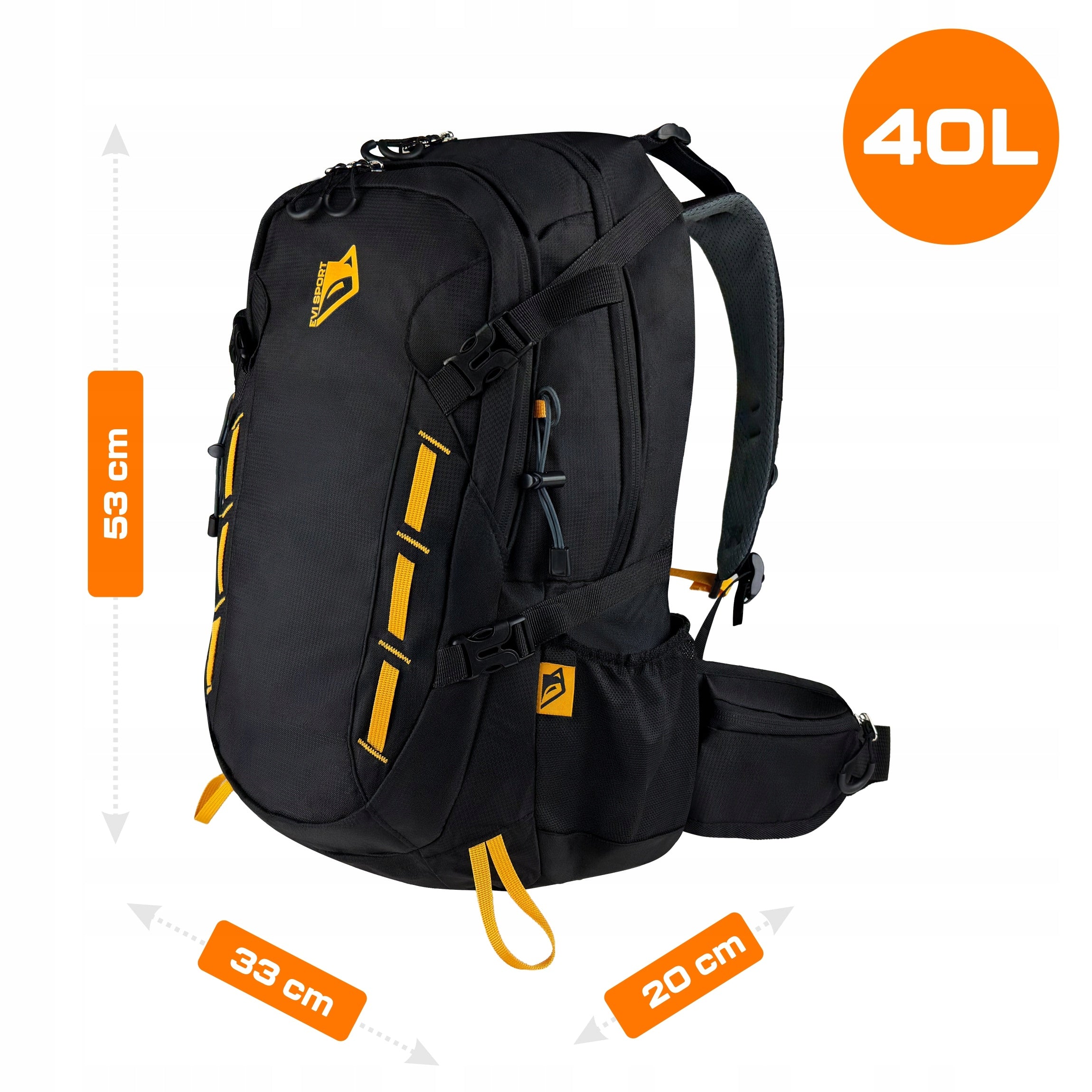 HIKING BACKPACK TREKKING MOUNTAIN 40L MEN'S WOMEN'S STRONG IN THE MOUNTAINS BLACK Packaging status original