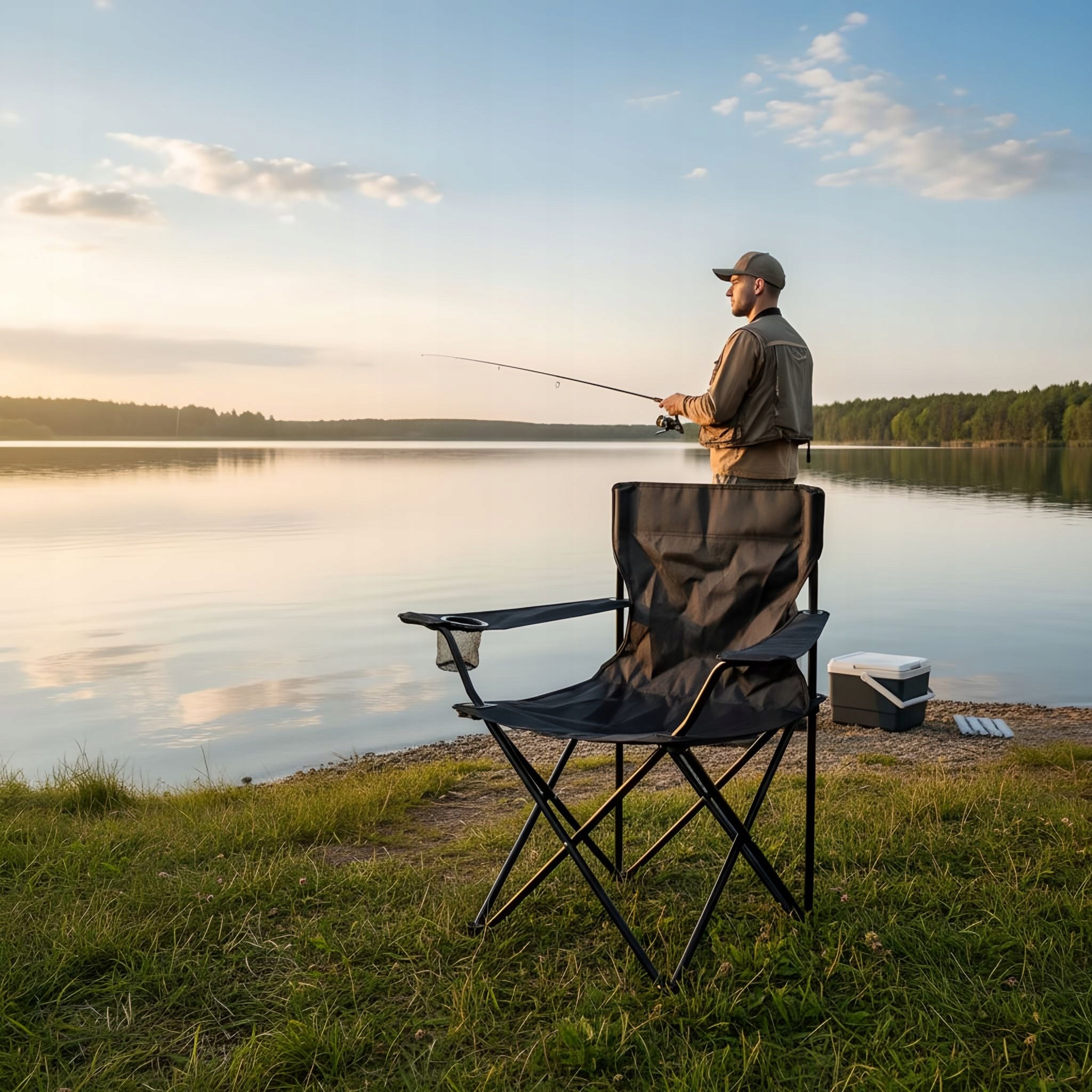 HIKING FISHING CHAIR FOLDING WITH CAMPING BACKREST + COVER Manufacturer code KRZ05