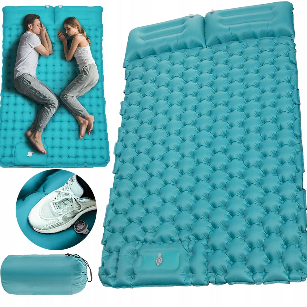 HIKING INFLATABLE MATTRESS WITH CAMPING PILLOW RETRACTABLE TENT MAT