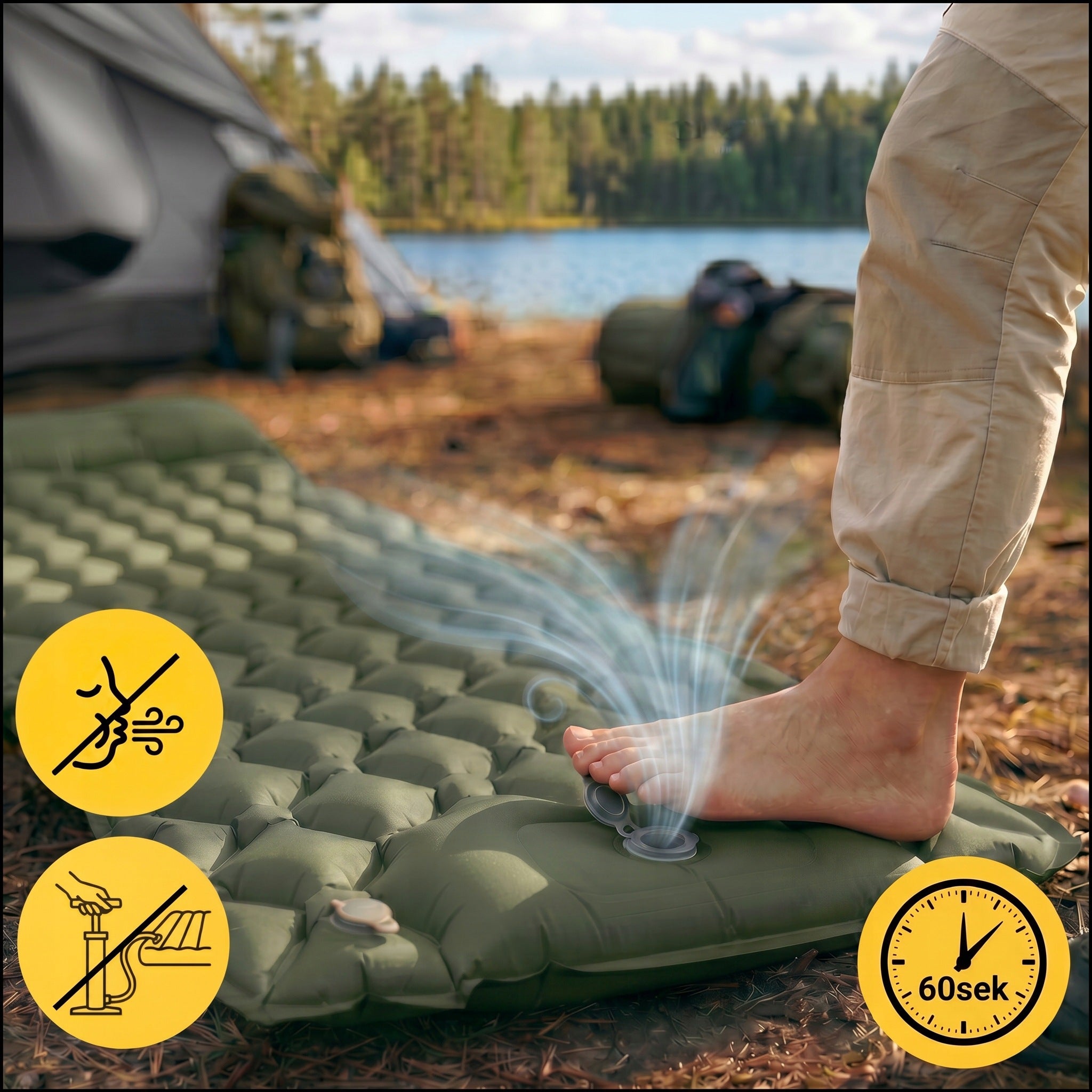 HIKING MAT BUILT-IN SINGLE PUMP LIGHTWEIGHT FOR SLEEPING Air Manufacturer code 5908263348233