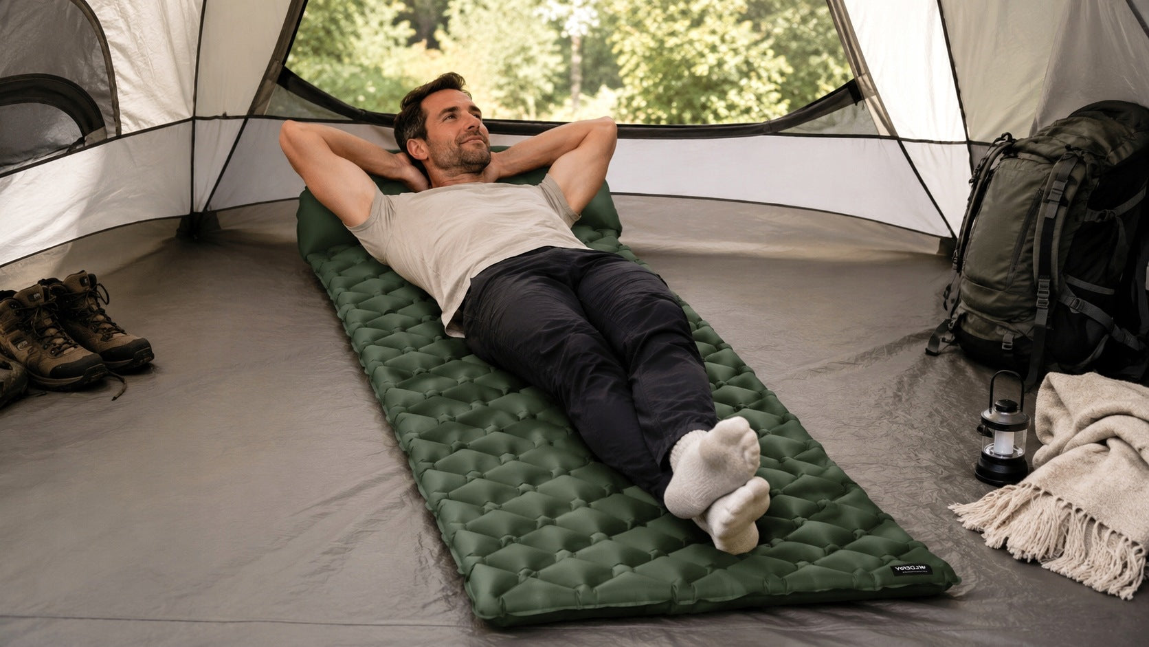 HIKING MATTRESS INFLATABLE SINGLE FOLDING PUMP COVER 190x60 Manufacturer code asdq1ahzA