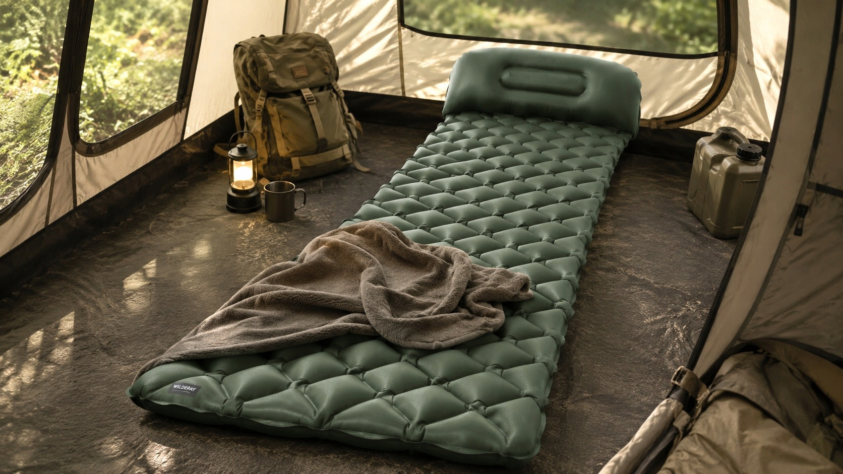 HIKING MATTRESS INFLATABLE SINGLE FOLDING PUMP COVER 190x60 Packaging status original
