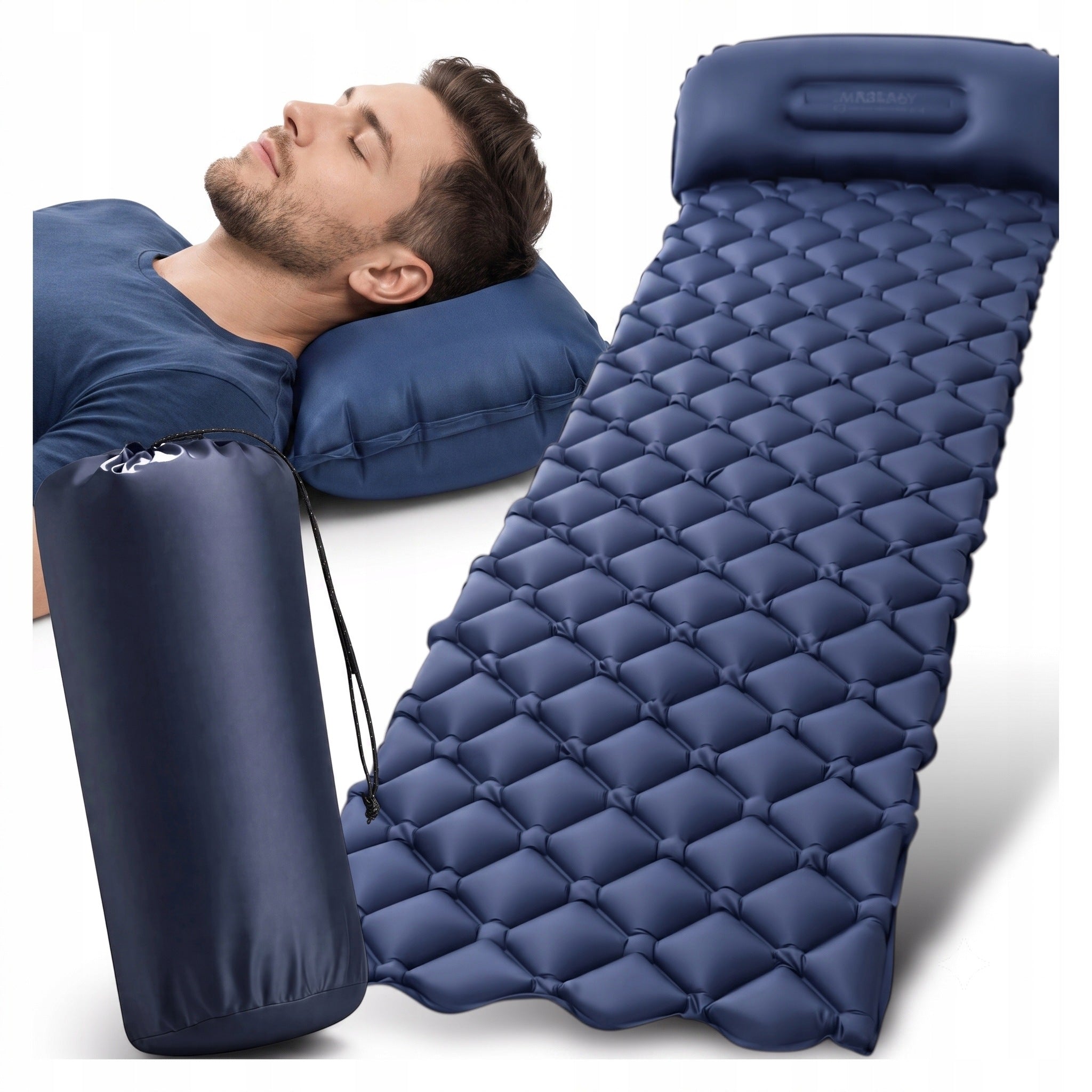 HIKING MATTRESS INFLATABLE SINGLE FOLDING STRONG COVER 190x60cm